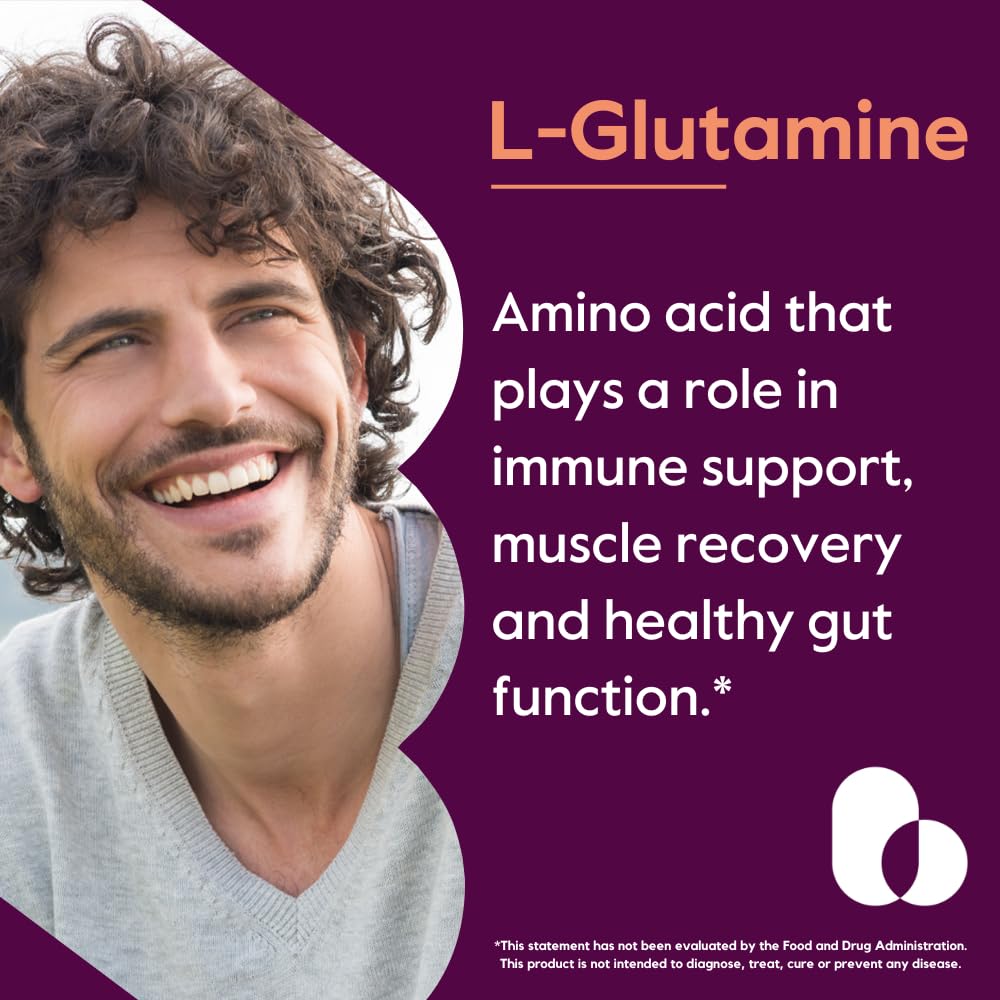 BESTVITE L-Glutamine pure formula label showing no stearates.