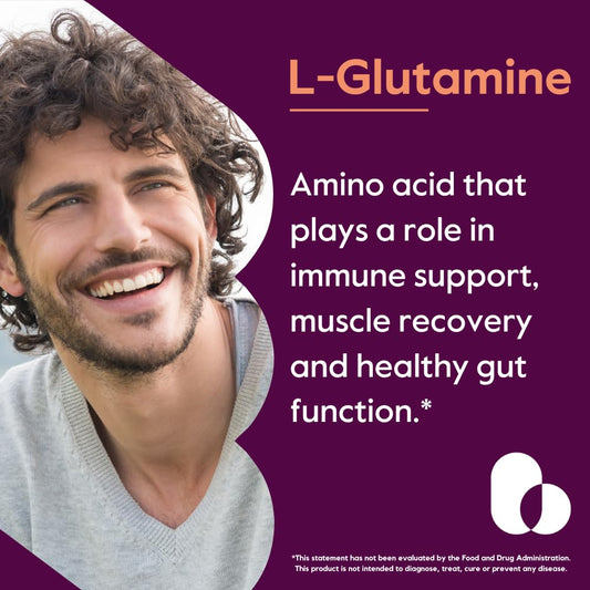 BESTVITE L-Glutamine pure formula label showing no stearates.