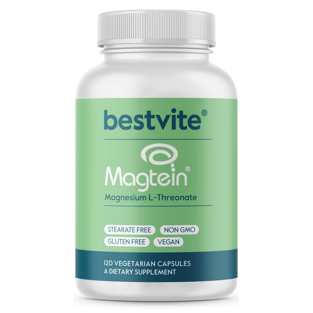 BESTVITE Magtein bottle close-up with patent information for brain support