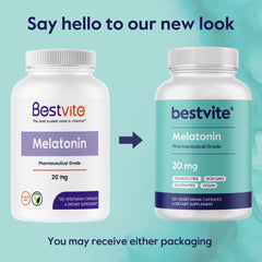 BESTVITE Melatonin bottle packaging showing two bottles