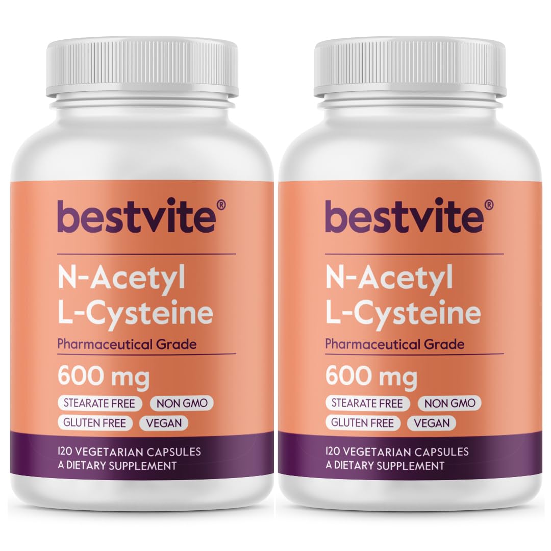 BESTVITE NAC 600mg capsules close-up for daily wellness support.