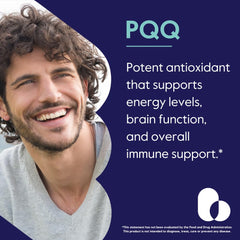Closeup of BESTVITE PQQ 40mg capsules for easy daily use