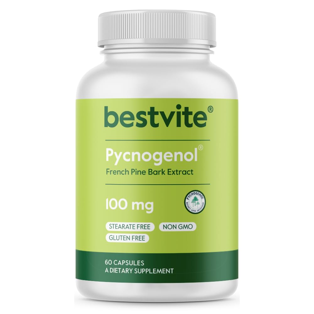 BESTVITE Pycnogenol 100mg bottle front for daily antioxidant support