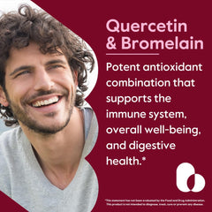 Quercetin and bromelain capsules ready for daily routine supporting antioxidant balance.