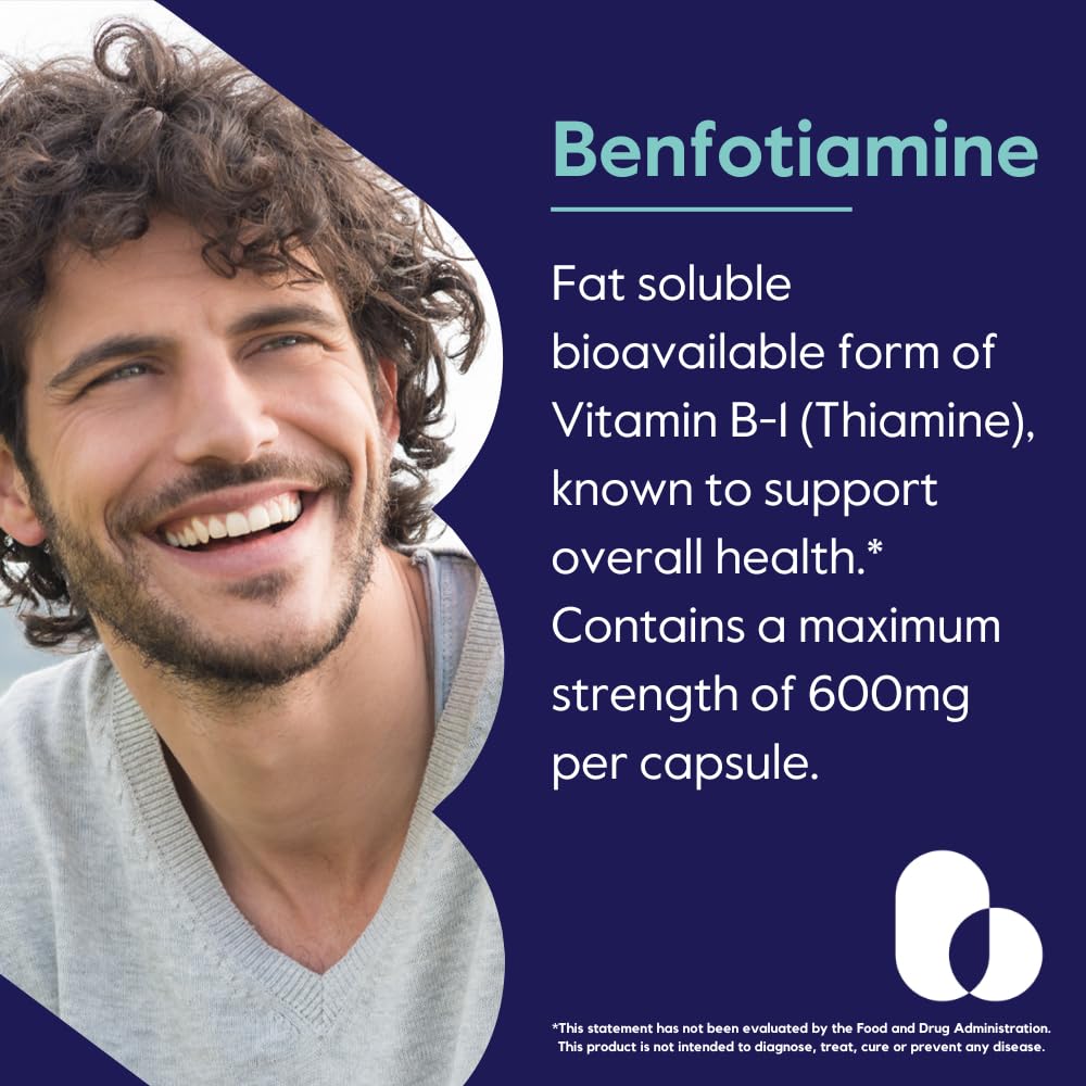 BESTVITE Ultra Benfotiamine bottle front demonstrates vegan gluten free supplement