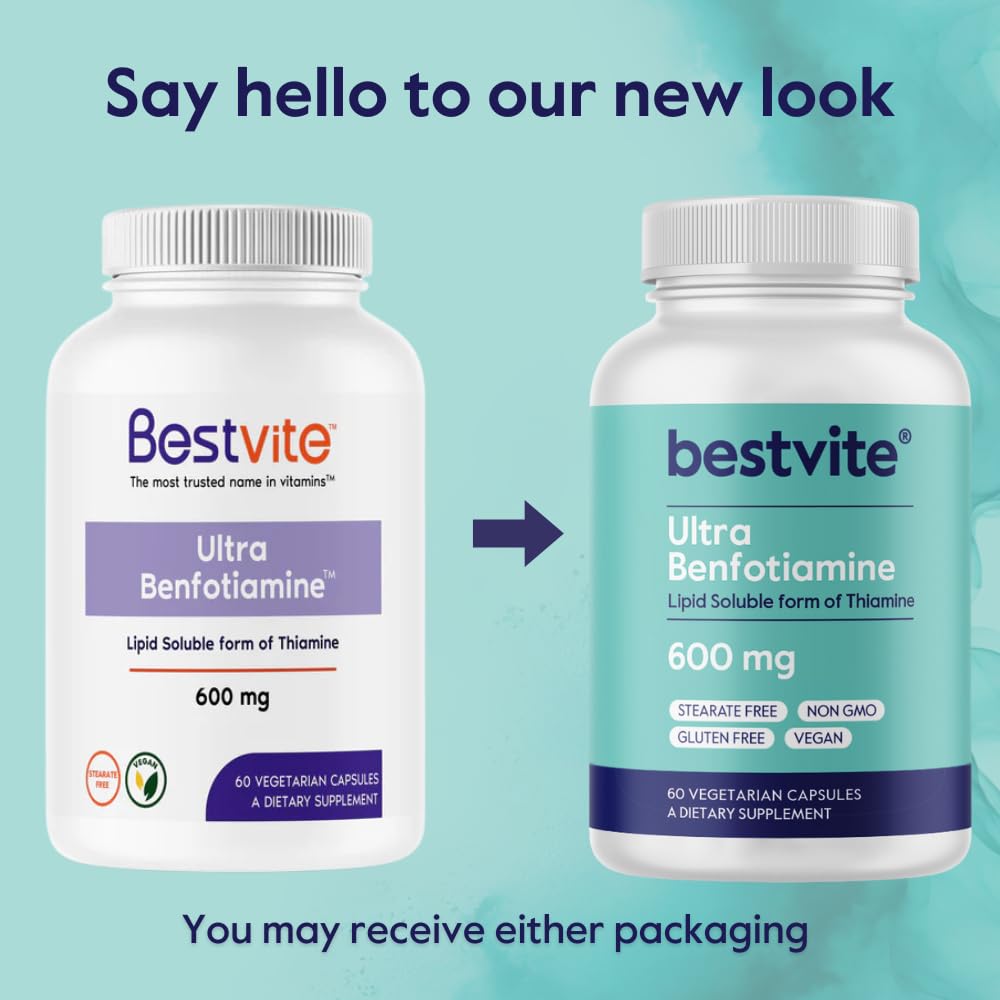 BESTVITE Ultra Benfotiamine capsules inside view highlighting vegetarian capsules