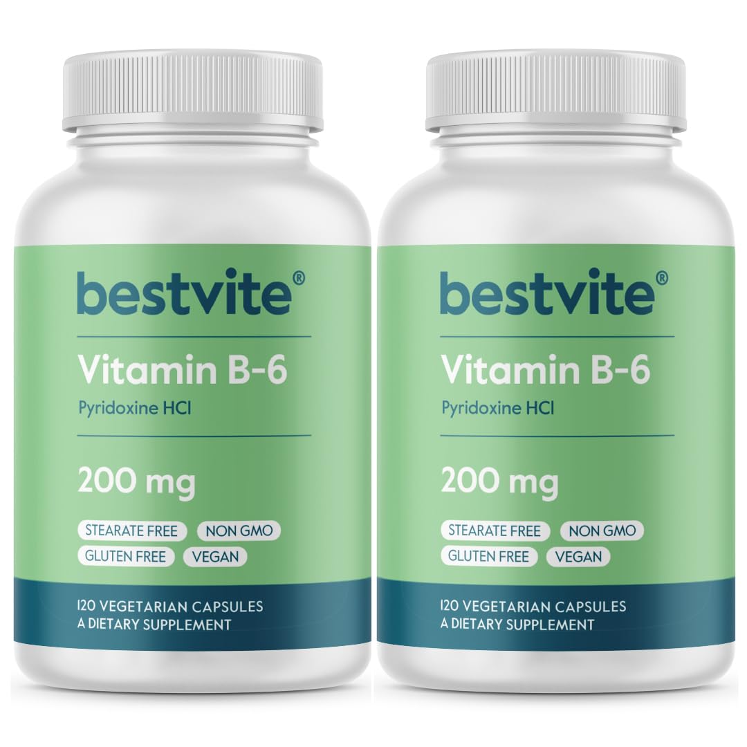 Bestvite Vitamin B-6 bottle front; easy daily energy support option