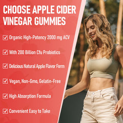 Bestwekk ACV gummies with probiotics and B12 for gut balance