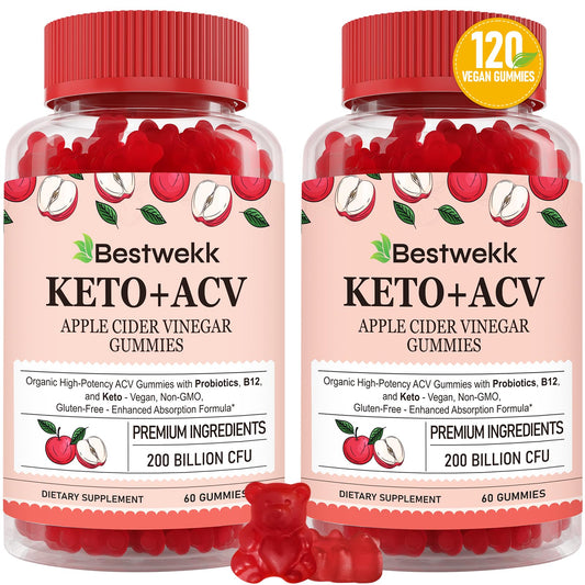Bestwekk Apple Cider Vinegar Gummies bottle close-up for convenient daily detox.