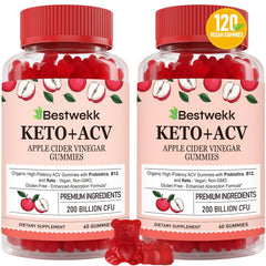 Bestwekk Apple Cider Vinegar Gummies bottle close-up for convenient daily detox.