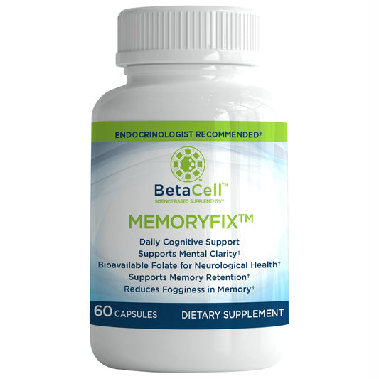 BETACELL MemoryFix bottle front showing daily memory and focus support.