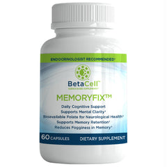 BETACELL MemoryFix bottle front showing daily memory and focus support.