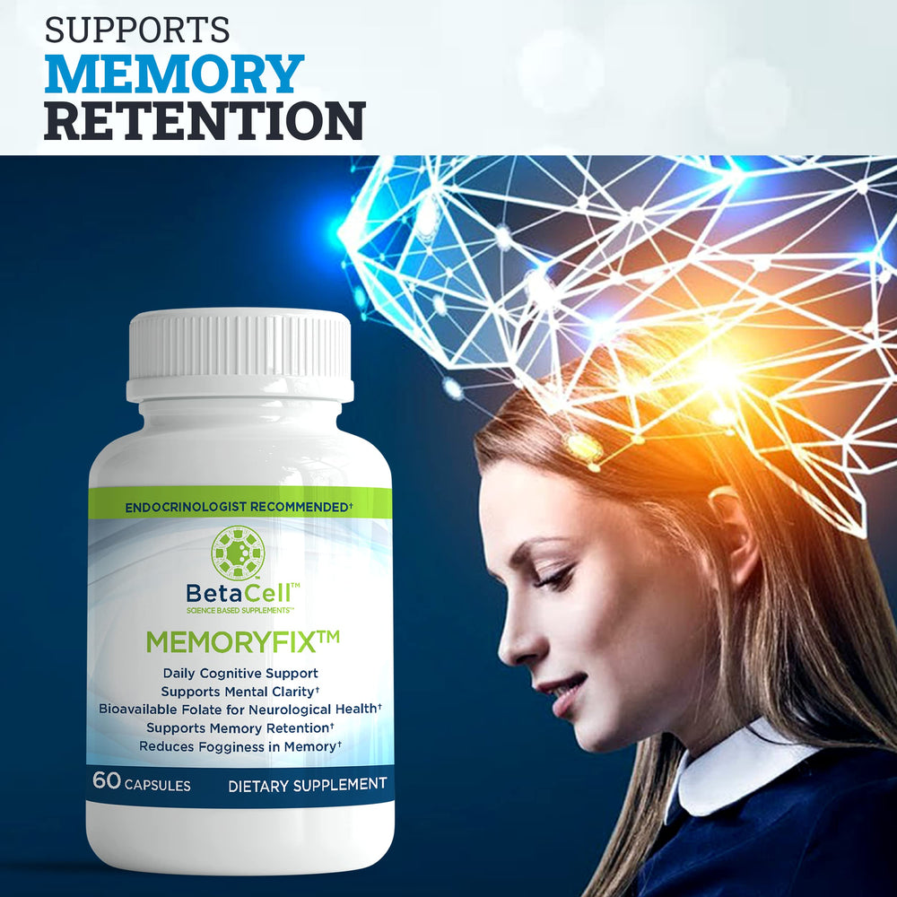 BETACELL MemoryFix packaging box highlights product benefits.