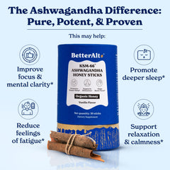 Better Alt Himalayan honey flow with sticks, premium raw honey imagery.