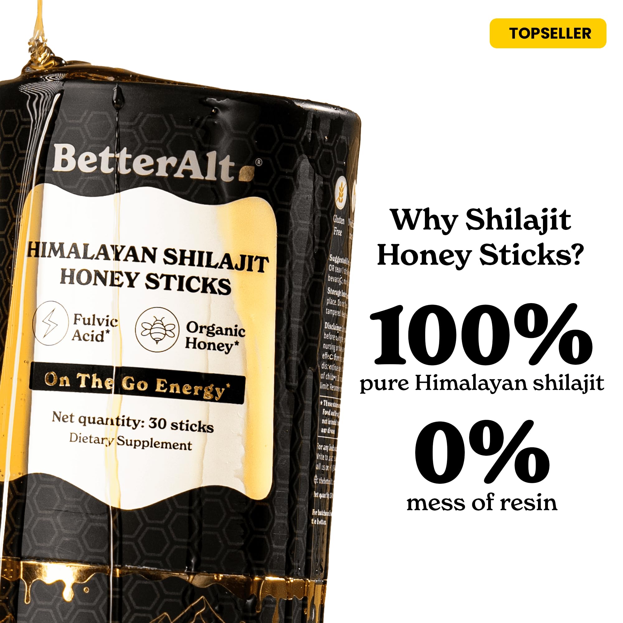 Better Alt Immunity-friendly honey stick with antioxidants for everyday resilience.