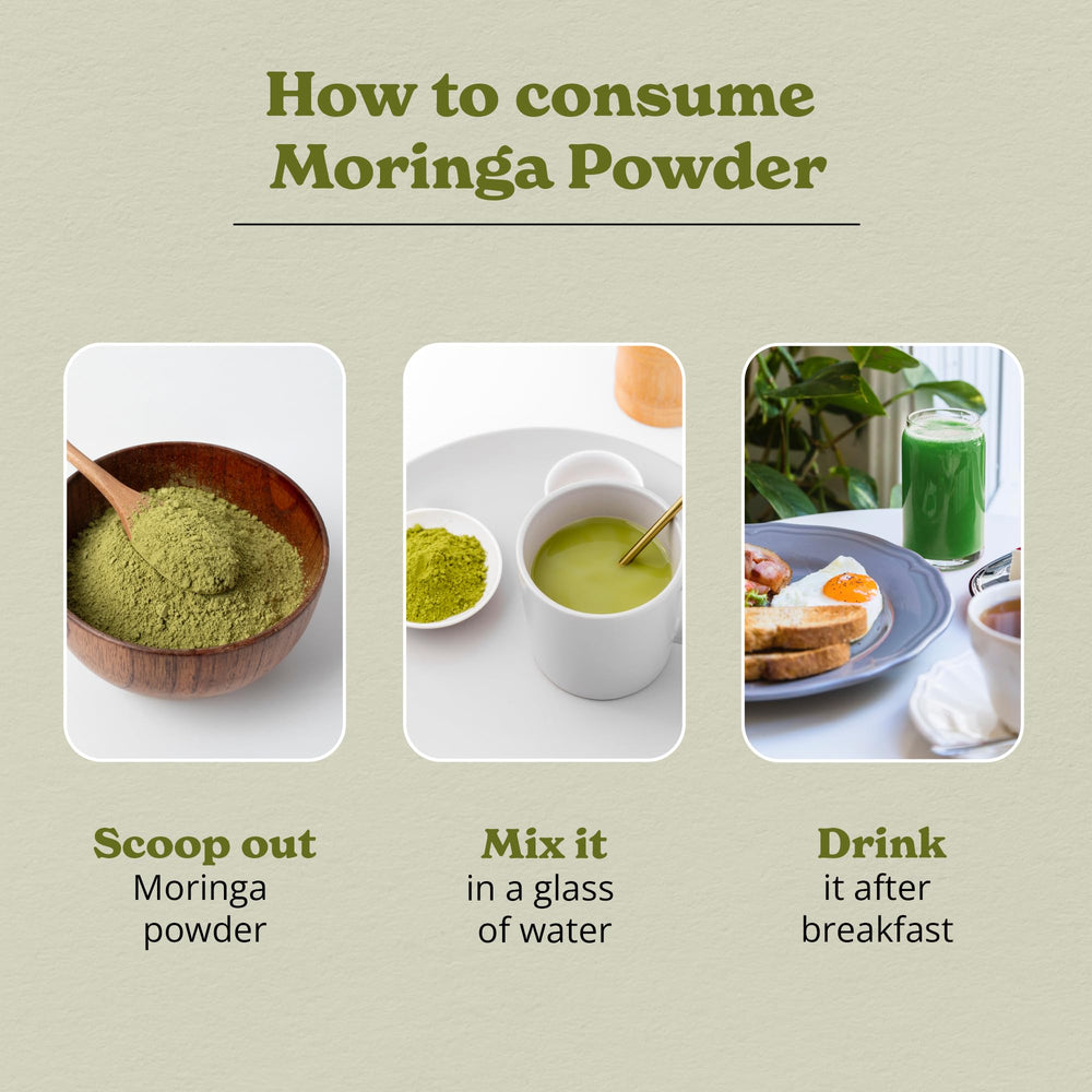 Better Alt Moringa Powder nutrition label emphasizing vitamin and mineral content.