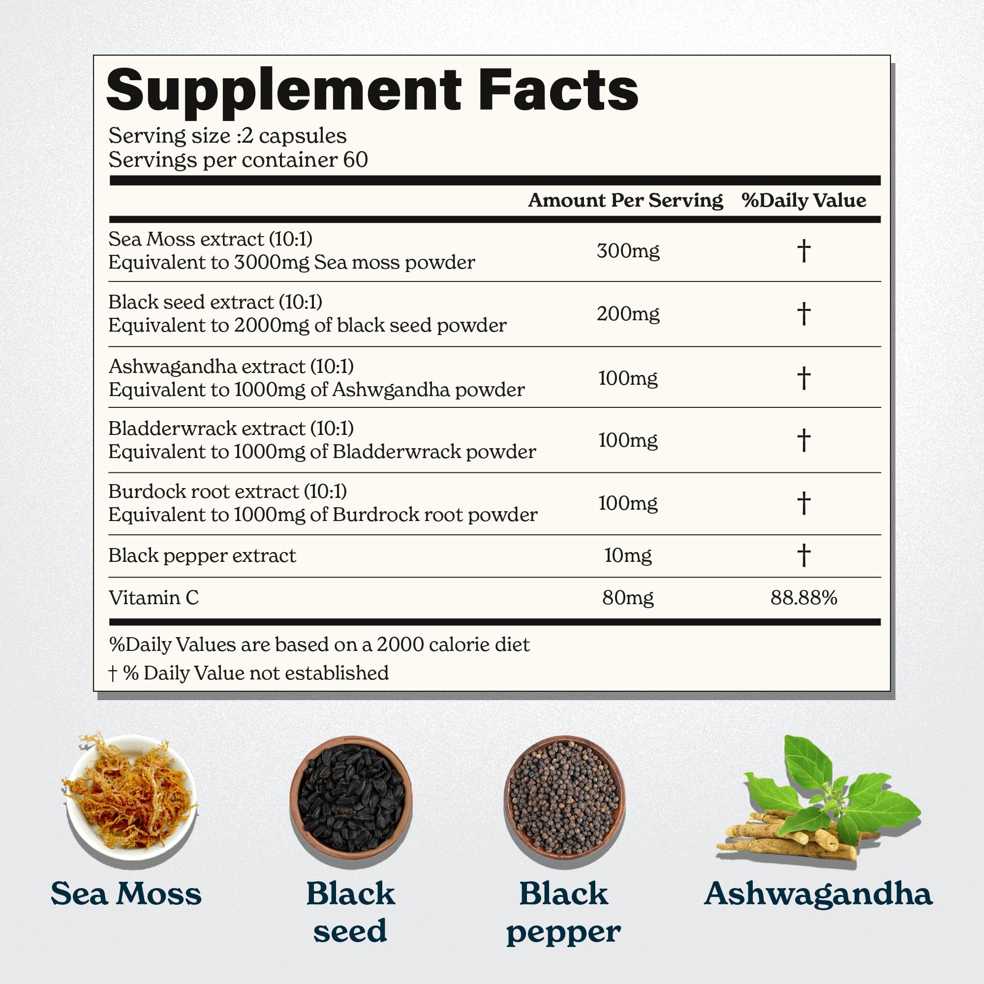 Better Alt Sea Moss close-up label illustrating dense mineral content.