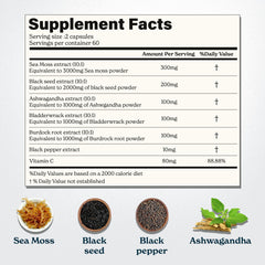 Better Alt Sea Moss close-up label illustrating dense mineral content.