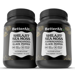 Better Alt Shilajit Sea Moss capsules bottle front highlighting daily vitality