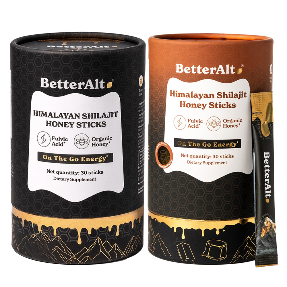 Better Alt Shilajit Sticks classic packaging for convenient on-the-go energy support.