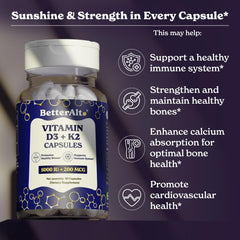 Better Alt Vitamin D3 K2 one-month supply bottle showcases convenient daily use.