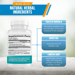 Better Bladder label detail demonstrates daily 2-capsule regimen with food