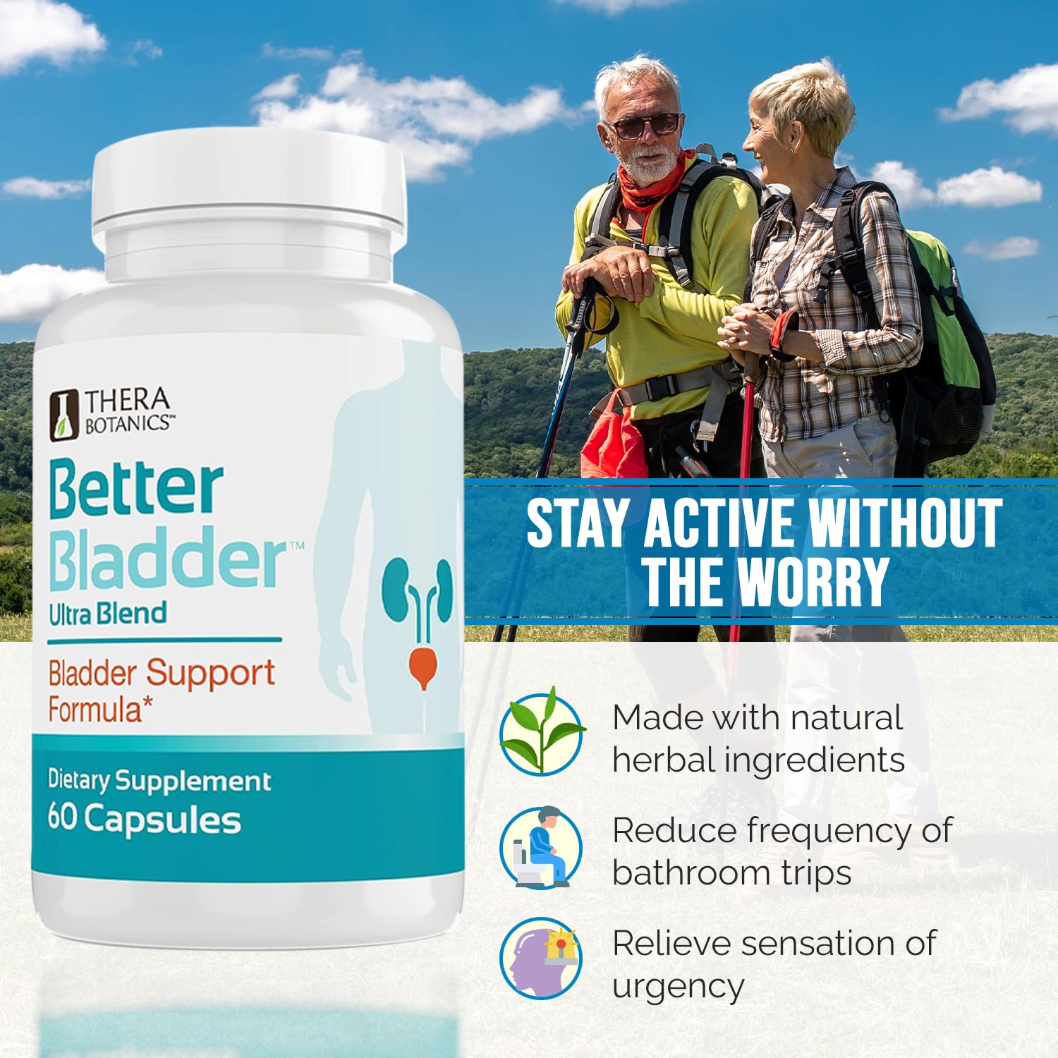 Better Bladder Ultra-label-detail highlights vitamin D3 and herbal blend for balance.