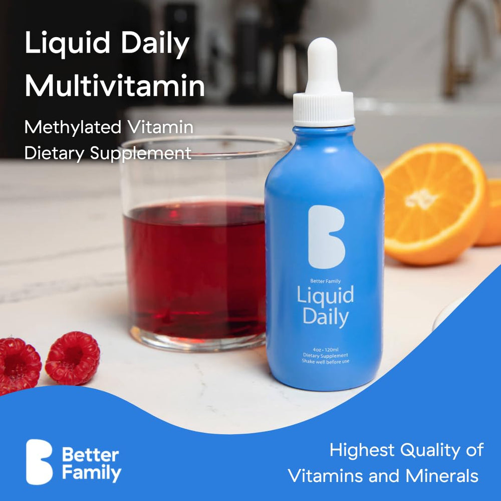 Better Family dropper pouring liquid for easy, accurate dosing.