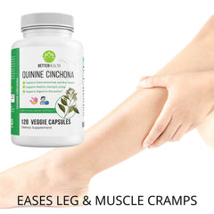 Eco-friendly packaging of Better Health Quinine Cinchona Bark supplement.