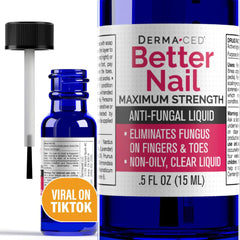 Better Nail bottle pour demonstrates precise application for targeted nail care.