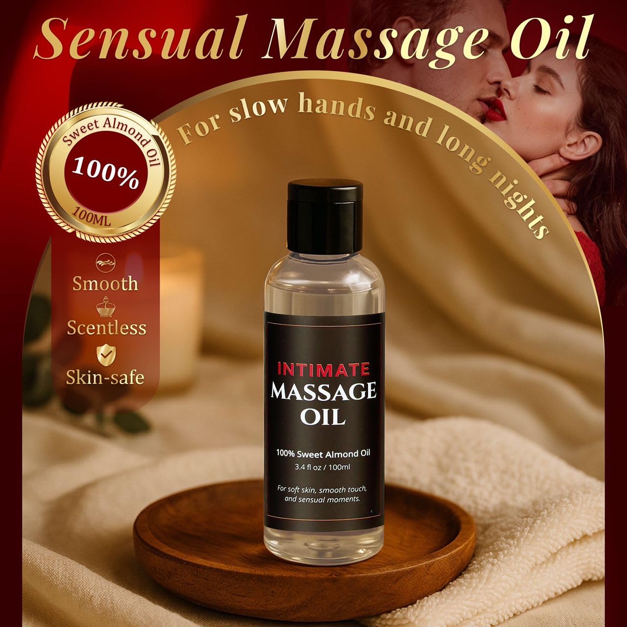 BETTER US massage oil 100ml offers smooth, relaxing touch for intimate moments.