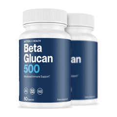 Better Way Health Beta Glucan 500 bottle closeup promoting immune readiness