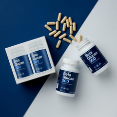 Better Way Health Beta Glucan 500 bottle on clean desk emphasizes science-backed purity