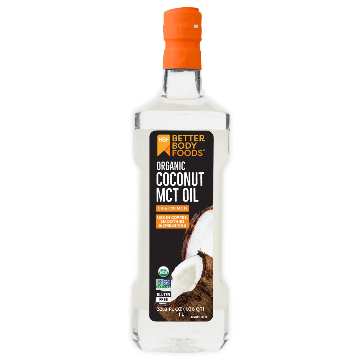BetterBody Foods Coconut MCT Oil bottle offers versatile energy for everyday recipes.