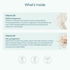 Bettervits D3 K2 vegetarian formula communicates clean, non-GMO, gluten-free everyday support