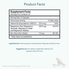 Closeup of Bettervits magnesium capsules with gentle digestion