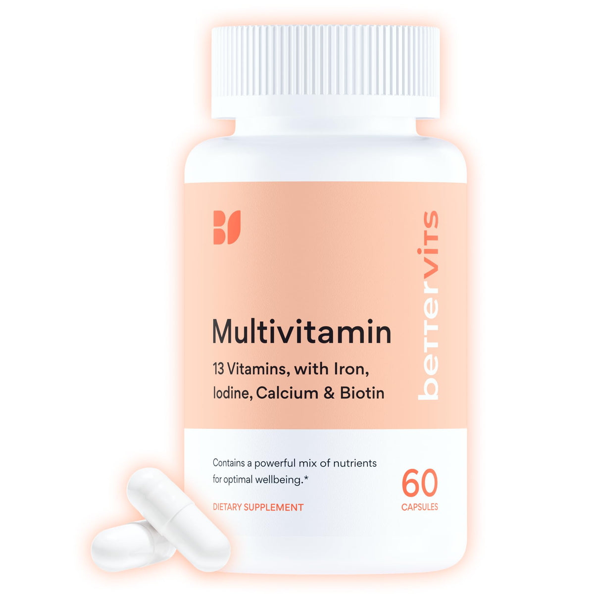 Bettervits multivitamin bottle front for daily energy and wellness