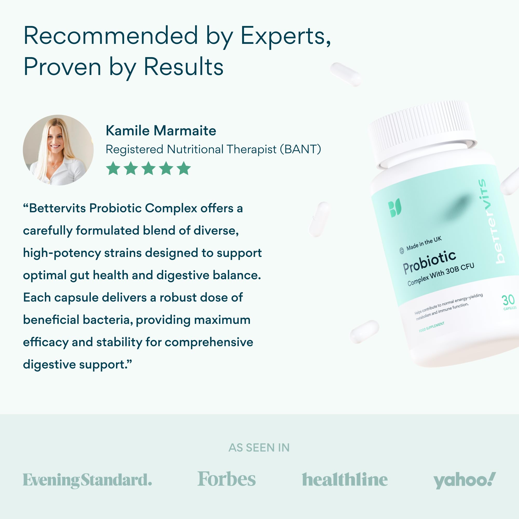 Bettervits Probiotics on a kitchen counter suggesting morning routine for gut wellness.