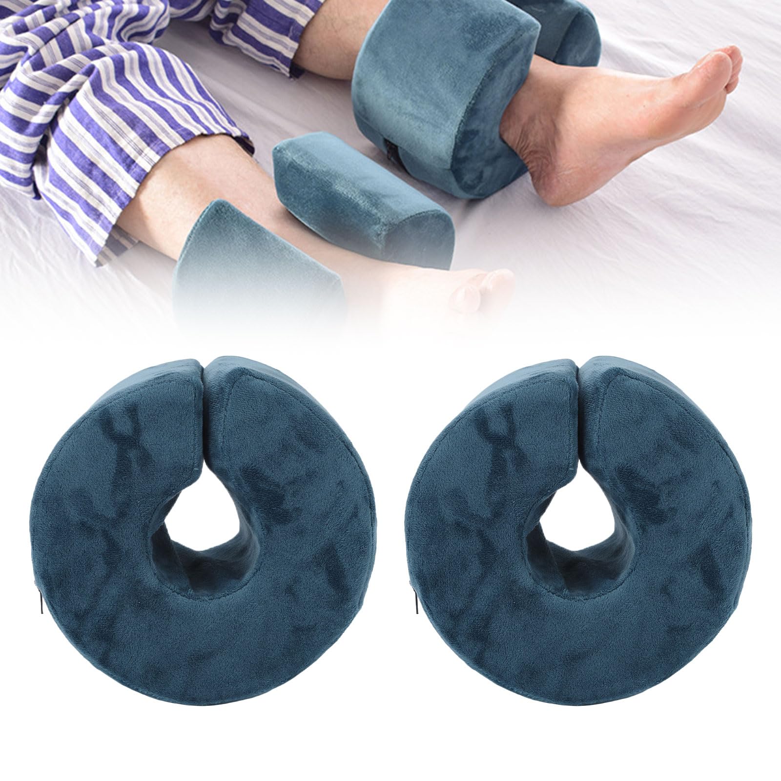 Betued ankle cushion donut design demonstrates stable support for resting feet