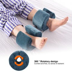 Betued sleeping leg support image conveys relaxed recovery positioning