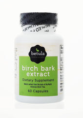 Betula Botanicals Birch Bark Extract capsules, a convenient daily supplement for potential joint and skin support.