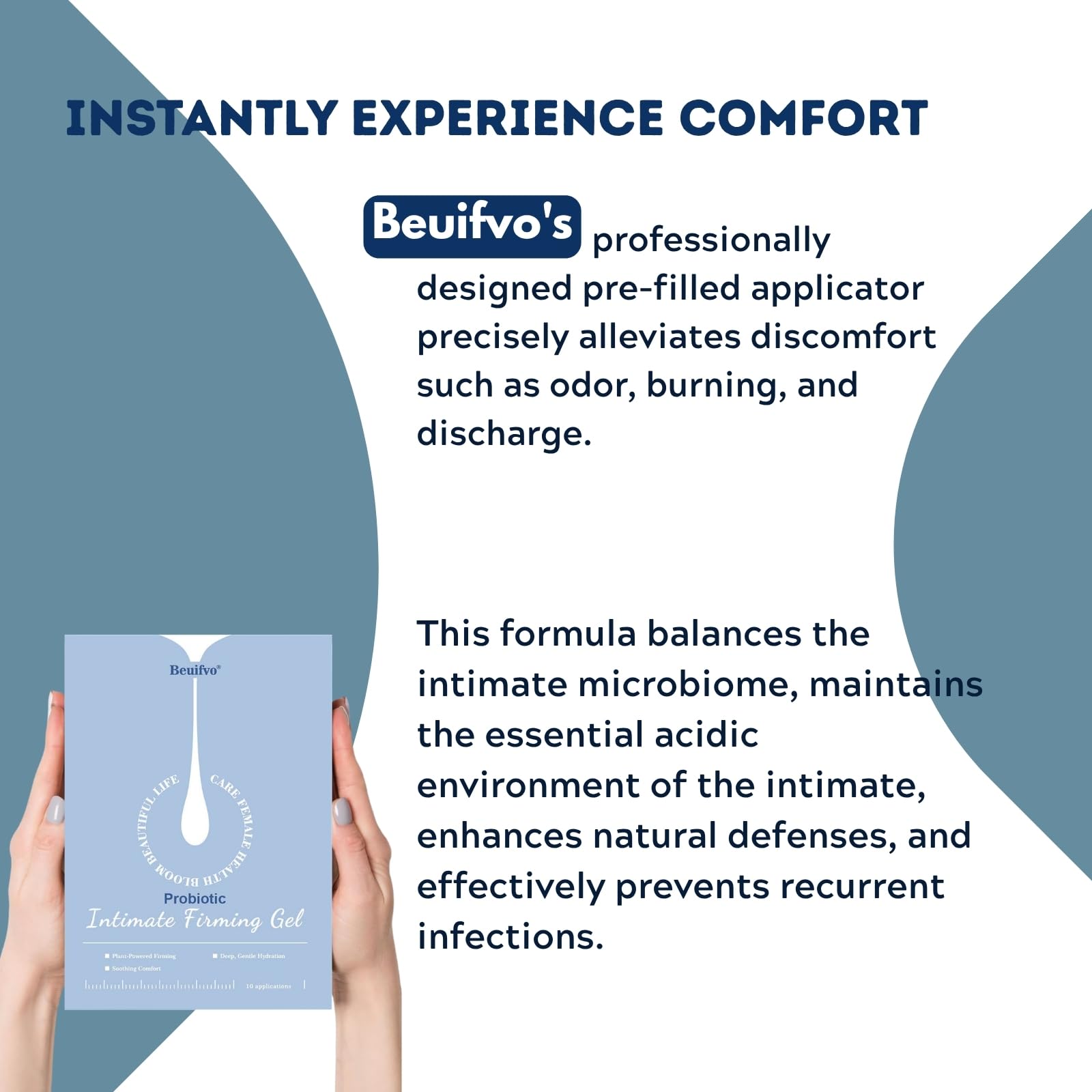 Beuifvo Probiotic Intimate Gel applicator for precise, mess-free use.
