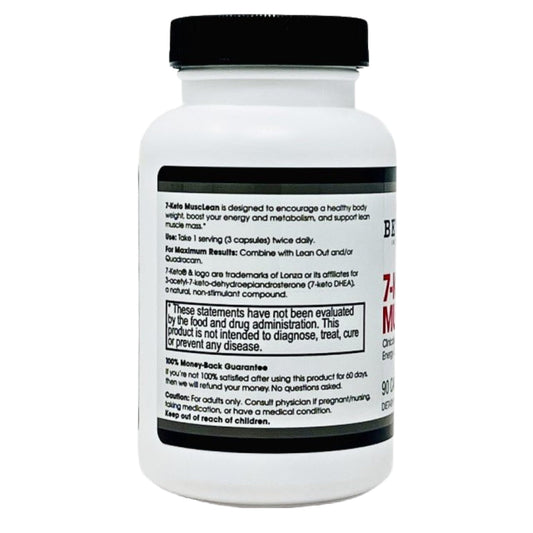 Beverly International 7-Keto Musclean capsules close-up show quality ingredients for energy.