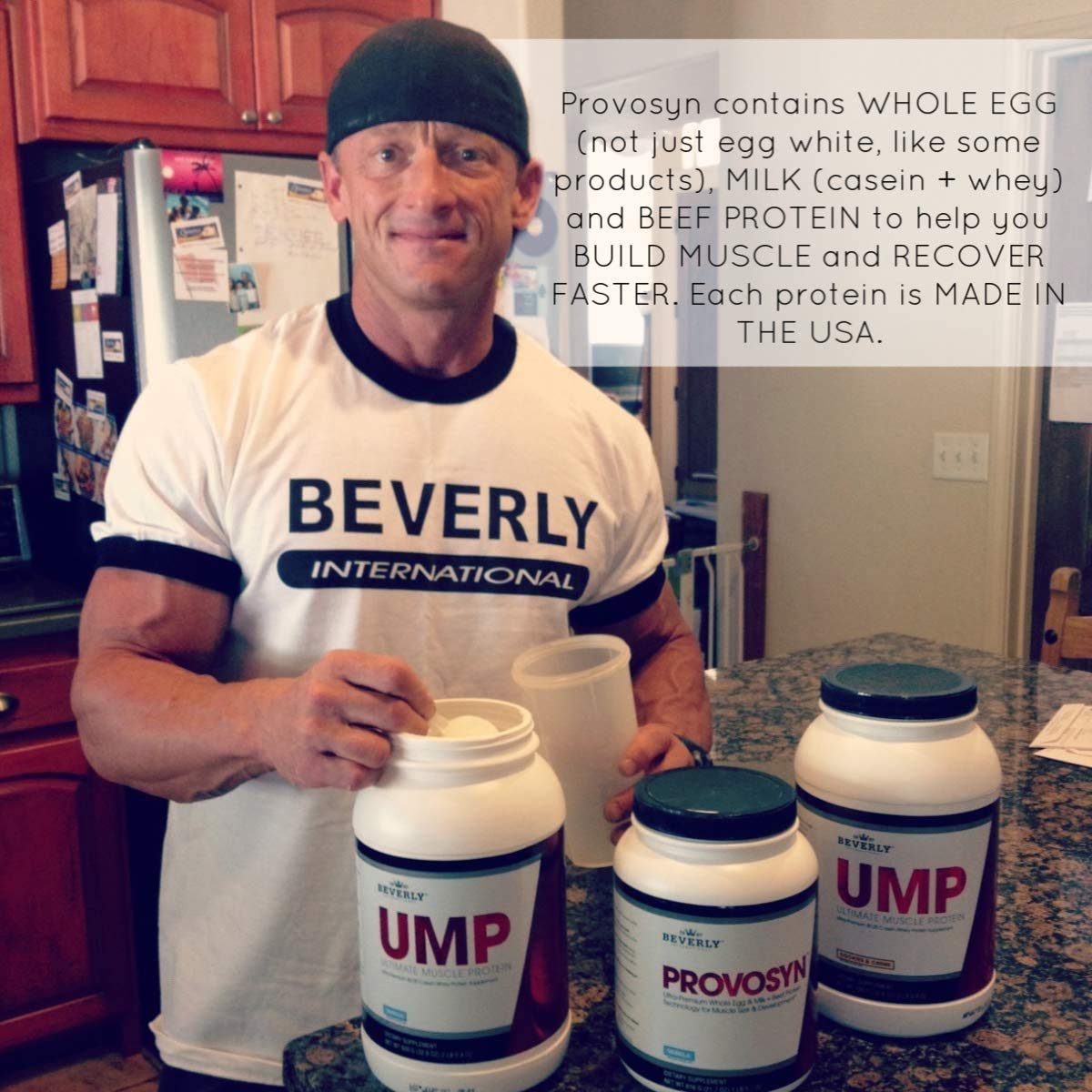 Beverly International Provosyn being poured into a shaker for quick post-workout nutrition.