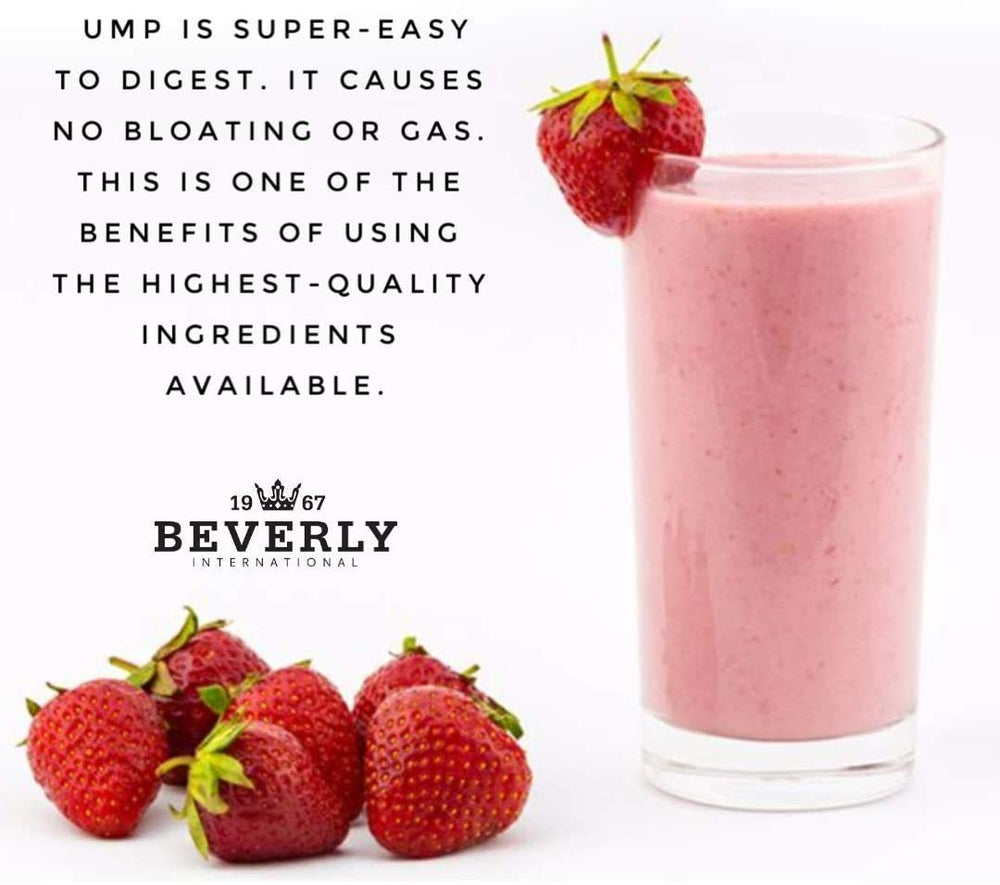 Beverly International UMP low carb and sugar profile emphasized on label.