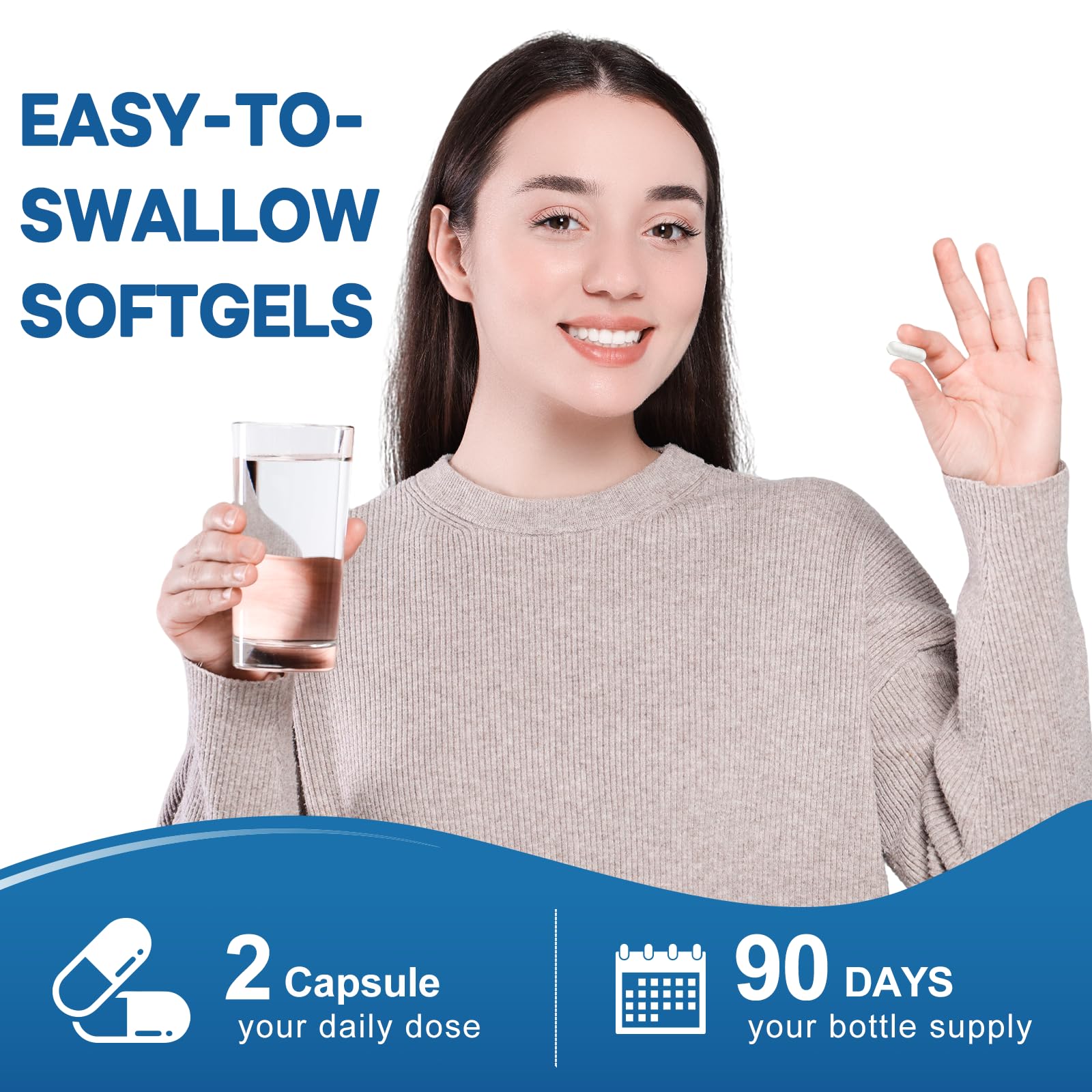 BEWORD Liposomal NAD 2000mg 90-day supply graphic highlights long-lasting use.