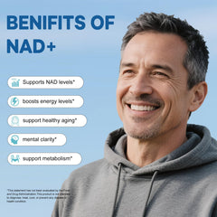 BEWORD Liposomal NAD 2000mg bottle label close-up highlights potency and dosage clarity.