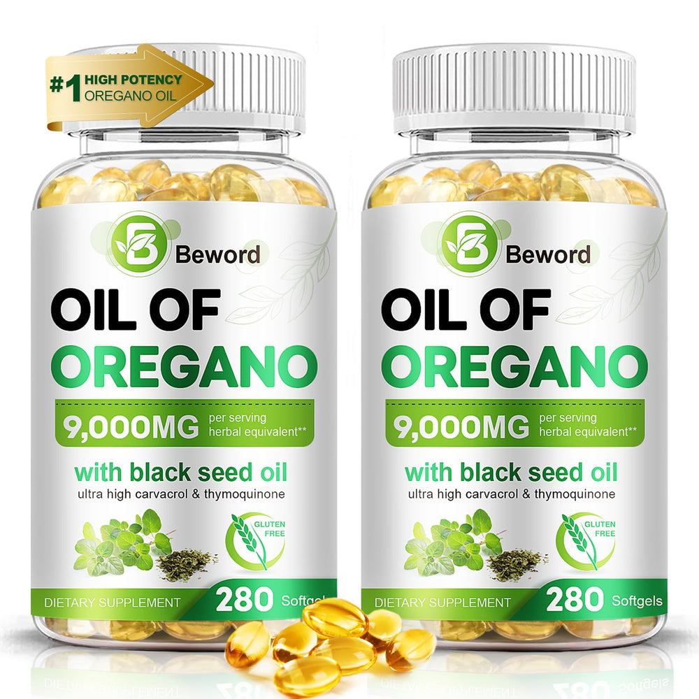 BEWORD Oil of Oregano with Black Seed Oil bottle front for daily immune support