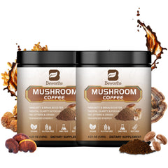B BEWORTHS mushroom coffee with Lions Mane powder for smooth focus and energy