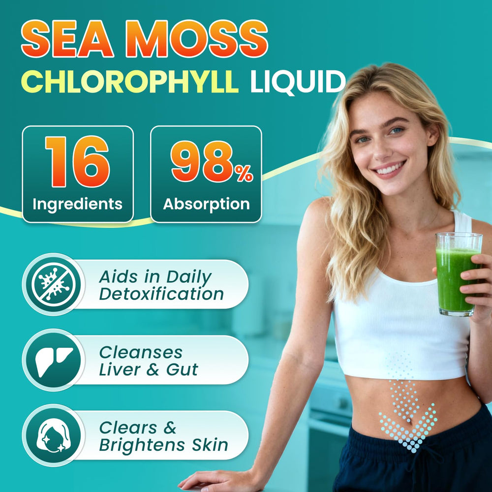 B BEWORTHS Sea Moss Drops on a spoon with turmeric for taste
